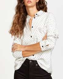 2 Hera  - Camisa abotonada holgada para Mujer Blanco Q3SHRBRVF9 RVCA
