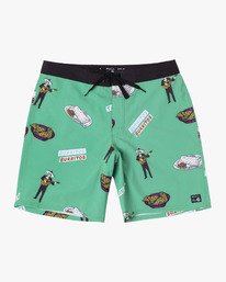 6 Hot Fudge Trunk 18" - Printed Board Shorts for Men Green S1BSRMRVP0 RVCA