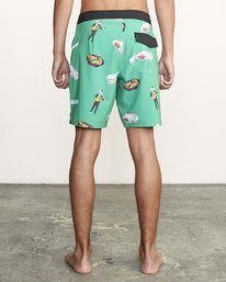 1 Hot Fudge Trunk 18" - Printed Board Shorts for Men Green S1BSRMRVP0 RVCA