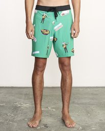 0 Hot Fudge Trunk 18" - Printed Board Shorts for Men Green S1BSRMRVP0 RVCA