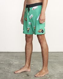 2 Hot Fudge Trunk 18" - Printed Board Shorts for Men Green S1BSRMRVP0 RVCA