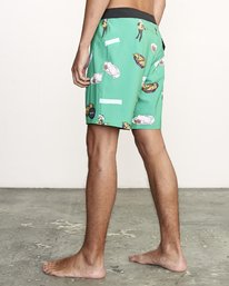 3 Hot Fudge Trunk 18" - Printed Board Shorts for Men Green S1BSRMRVP0 RVCA
