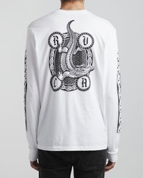 3 Benjamin Jeanjean Croco - Long Sleeve T-Shirt for Men White S1LSRCRVP0 RVCA