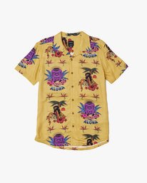 0 Dmote Tiki - Chemise manches courtes imprimée pour Homme Jaune S1SHRHRVP0 RVCA