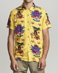 1 Dmote Tiki - Chemise manches courtes imprimée pour Homme Jaune S1SHRHRVP0 RVCA