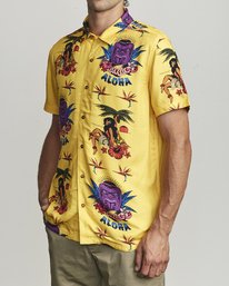 4 Dmote Tiki - Chemise manches courtes imprimée pour Homme Jaune S1SHRHRVP0 RVCA