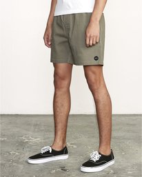 2 Escape Elastic  - Solid Elastic Waist Short for Men Green S1WKRLRVP0 RVCA