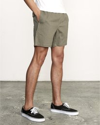 5 Escape Elastic  - Solid Elastic Waist Short for Men Green S1WKRLRVP0 RVCA
