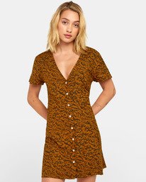 0 Guilt Dress - Vestito Stampato con Abbottonatura da Donna  S3DRRORVP0 RVCA