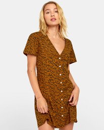 3 Guilt Dress - Vestito Stampato con Abbottonatura da Donna  S3DRRORVP0 RVCA