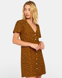 4 Guilt Dress - Vestito Stampato con Abbottonatura da Donna  S3DRRORVP0 RVCA