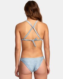 1 Salt Wash Racer - Rib Knit Triangle Bikini Top for Women Blue S3STRARVP0 RVCA