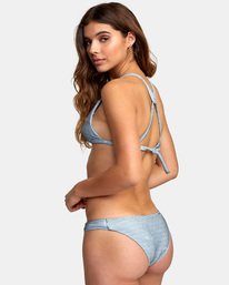 2 Salt Wash Racer - Rib Knit Triangle Bikini Top for Women Blue S3STRARVP0 RVCA