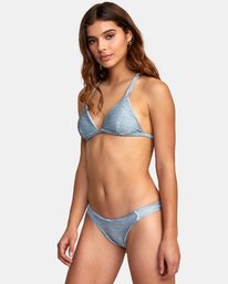 5 Salt Wash Racer - Rib Knit Triangle Bikini Top for Women Blue S3STRARVP0 RVCA