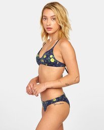 3 Dazed Crossback - Printed Crossback Bikini Top for Women Black S3STRWRVP0 RVCA