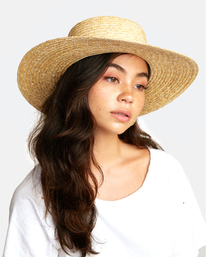 3 Penny Straw - Sombrero de paja con ala ancha para Mujer  S9HTRBRVP0 RVCA