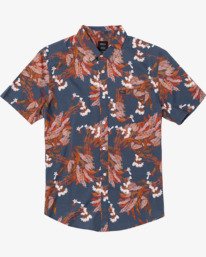 0 Paradiso Floral - Short Sleeve Shirt for Men Blue U1SHRXRVF0 RVCA