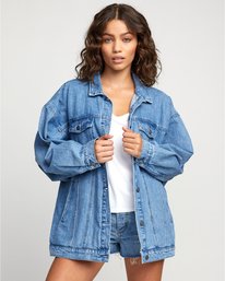 0 Stacey Rozich Lounger Denim - Veste en jean pour Femme Bleu U3JKRARVF0 RVCA