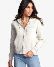 0 Encircled Zip - Sudadera con capucha y cremallera para Mujer Beige U3ZHRARVF0 RVCA