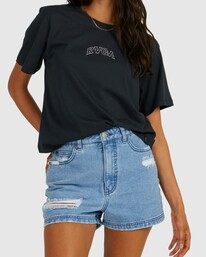 1 Ripped Coco - Denim Shorts for Women Blue UVJDS00107 RVCA