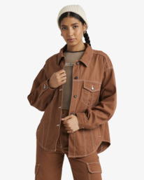 0 Indie - Veste en sergé pour Femme Marron UVJJK00142 RVCA