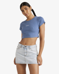 0 Buzzed - Short Sleeves Cropped T-Shirt for Women Blue UVJKT00236 RVCA