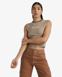 0 United Classic - Débardeur crop top pour Femme Gris UVJKT00240 RVCA