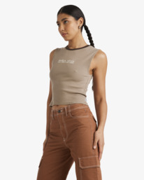 3 United Classic - Top crop para Mujer Gris UVJKT00240 RVCA