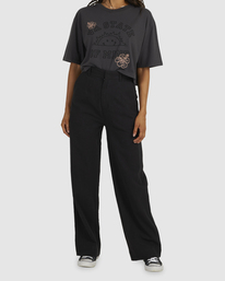 6 Textured West Coast - Straight Leg Trousers for Women Black UVJNP00126 RVCA