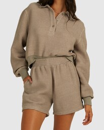 2 Waffle - Waffle Knit Shorts for Women Brown UVJNS00120 RVCA