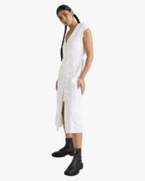 3 Understated - Vestido de Longitud Media para Mujer Blanco UVJWD00215 RVCA