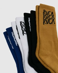 1 RVCA Seasonal - Pack de 4 chaussettes pour Homme Gris UVYAA00146 RVCA