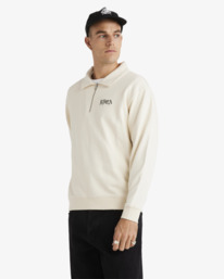 3 Benj - Half Zip Pullover Sweatshirt for Men White UVYFT00334 RVCA