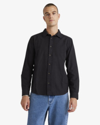 0 Base Linen - Camiseta de manga larga para Hombre Negro UVYWT00208 RVCA