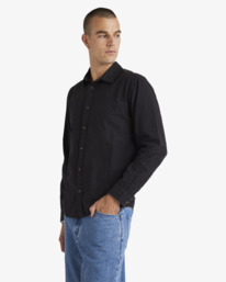 3 Base Linen - Camiseta de manga larga para Hombre Negro UVYWT00208 RVCA