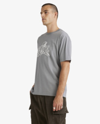 3 Spun Out - Short Sleeves T-Shirt for Men Grey UVYZT00913 RVCA