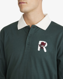 2 Collegiate Polo - Long Sleeves Polo T-Shirt for Men Green UVYZT00921 RVCA