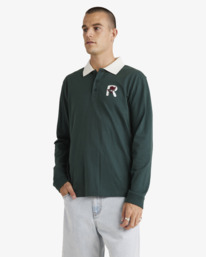 0 Collegiate Polo - Polo à manches longues pour Homme Vert UVYZT00921 RVCA