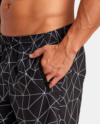 3 VA Sport Yogger Stretch 17" - Performance Shorts für Männer Weiss V201TRYS RVCA