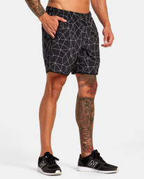 6 VA Sport Yogger Stretch 17" - Performance Shorts für Männer Weiss V201TRYS RVCA
