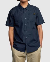 2 Recession Collection Day Shift - Short Sleeve Shirt for Men Blue W1SHRSRVP1 RVCA