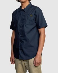 5 Recession Collection Day Shift - Short Sleeve Shirt for Men Blue W1SHRSRVP1 RVCA