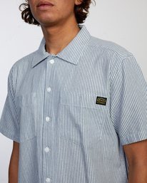 3 Recession Collection Day Shift Stripe - Short Sleeve Shirt for Men  W1SHRXRVP1 RVCA