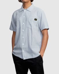 4 Recession Collection Day Shift Stripe - Short Sleeve Shirt for Men  W1SHRXRVP1 RVCA