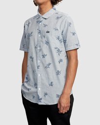 4 Endless Seersucker - Short Sleeve Shirt for Men Blue W1SHSFRVP1 RVCA