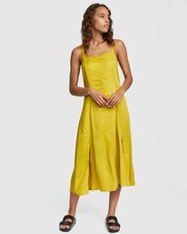 4 Jethro - Robe midi pour Femme Jaune W3DRRJRVP1 RVCA