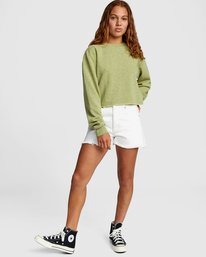 3 Kingston - Sudadera ligeramente corta para Mujer  W3FLRBRVP1 RVCA