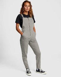 4 Recession Collection Moonshine - Zip Front Dungarees for Women Grey W3ONRJRVP1 RVCA