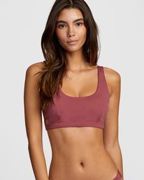 3 Solid Bralette - Bikini Top for Women Purple W3STRBRVP1 RVCA