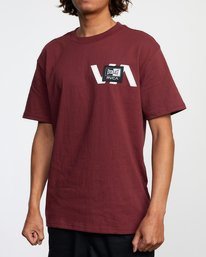 5 Everlast x RVCA Stack Patch - Maglietta da Uomo Purple W4SSMLRVP1 RVCA